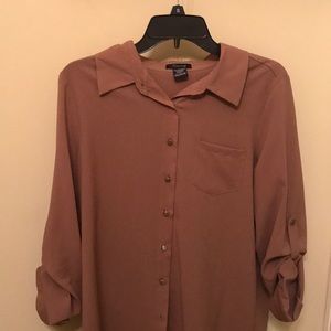 Brown button down blouse